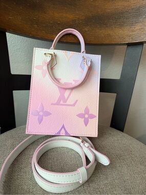 Louis Vuitton Pastel Pink and Lilac Mini Tote Bag